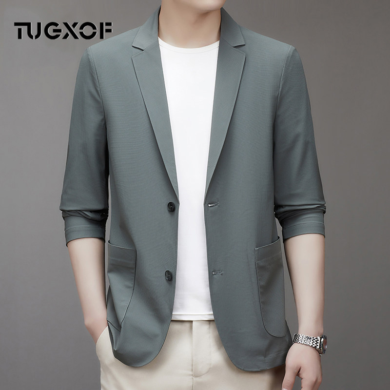 TUGXOF防晒衣冰丝商务休闲西服男士2026夏季薄款西装弹力无痕外套