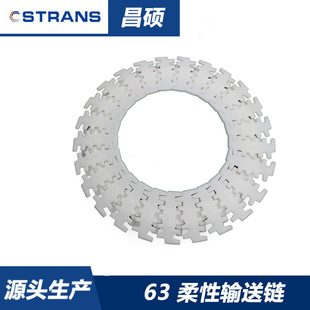 柔性平顶链板POM耐高温不脱粉食品级63输送链条转弯半径小速度快