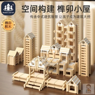 德国ELH榫卯积木儿童早教益智力动手拼搭小小建筑师拼装建构木