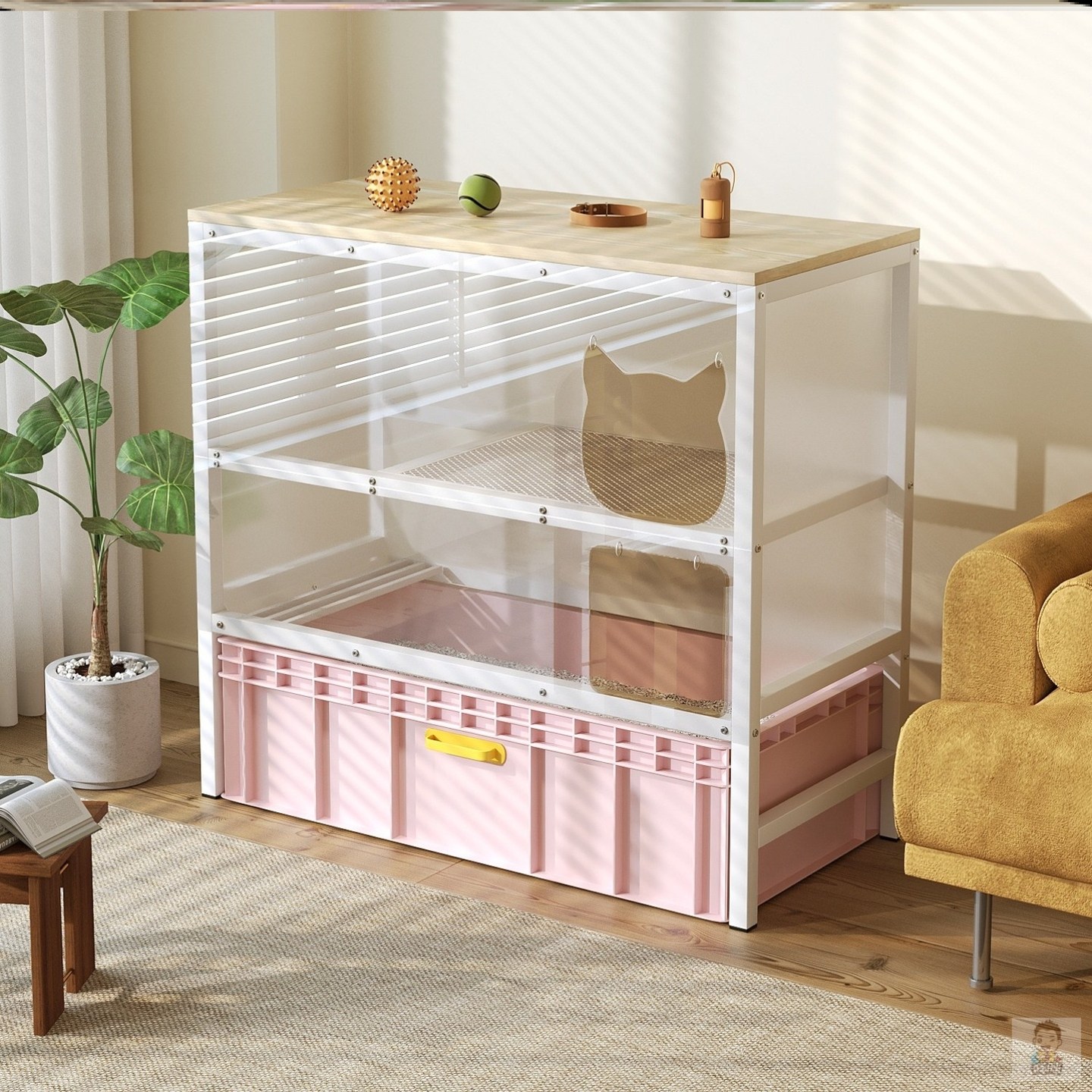 二代86cm全封闭柜子猫砂盆上方置物架一体双层超大号防外溅猫厕所,宠物/宠物食品及用品,猫砂盆/猫厕所,淘宝优惠券,粉丝福利购,淘宝优惠卷