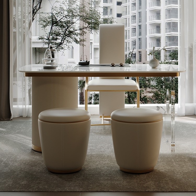 阳台茶桌椅组合现代简约轻奢家用高级感办公岩板泡茶台烧水壶一体