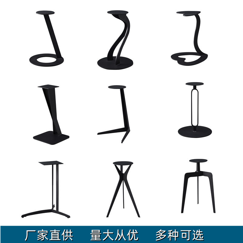 ?新款铁艺加厚桌腿烤漆底座意式轻奢大理石岩板支架边几床头柜支