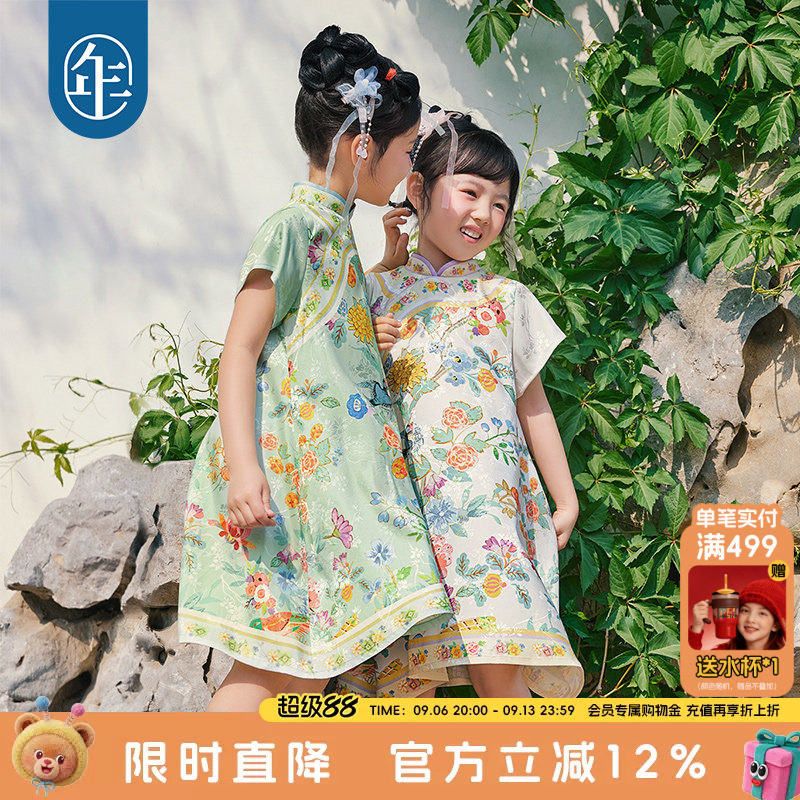 年衣童装女童改良旗袍连衣裙春夏新款儿童新中式表演服甜美连衣裙