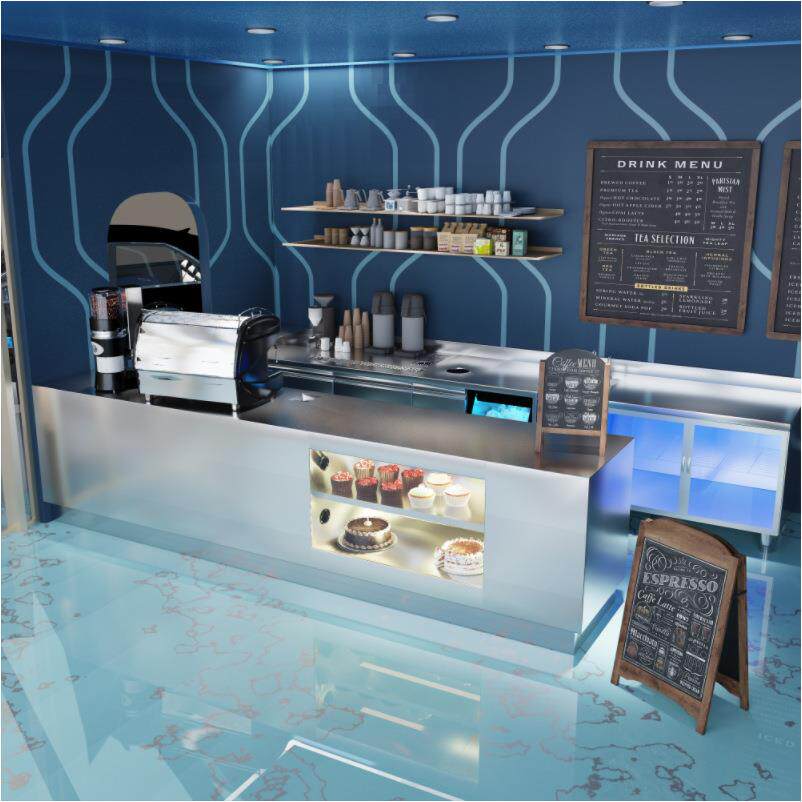咖啡店水吧台不锈钢操作台奶茶店置物架餐饮店工作台咖啡机商用