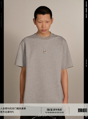 BALIANG「捌樑」 嵌标 'INLAY' 斜侧开衩精梳棉T恤