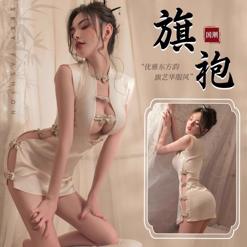 旗袍高开叉床上性感睡衣吊带睡裙情侣女款纯欲风高级感趣味内衣女