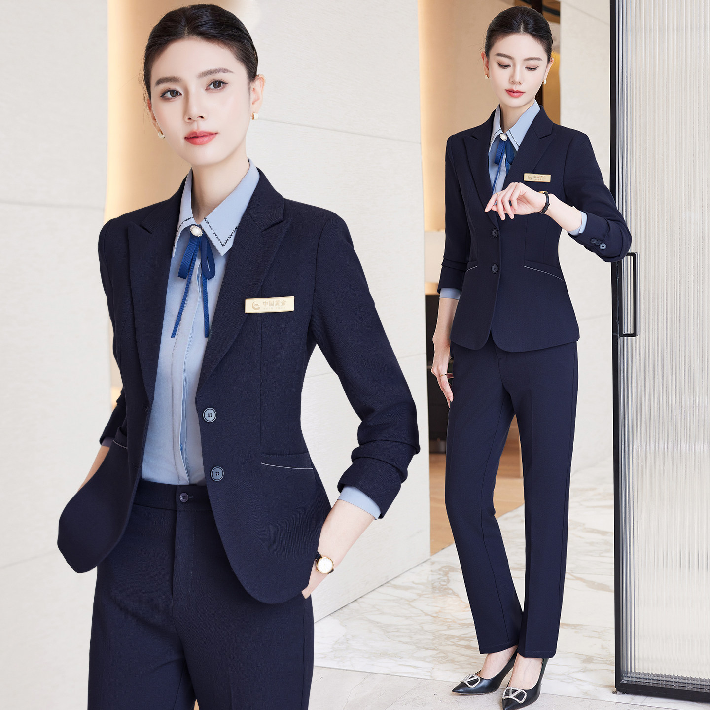 职业西装马甲套装女秋新款制服服务员正装酒店前台经理接待工作服