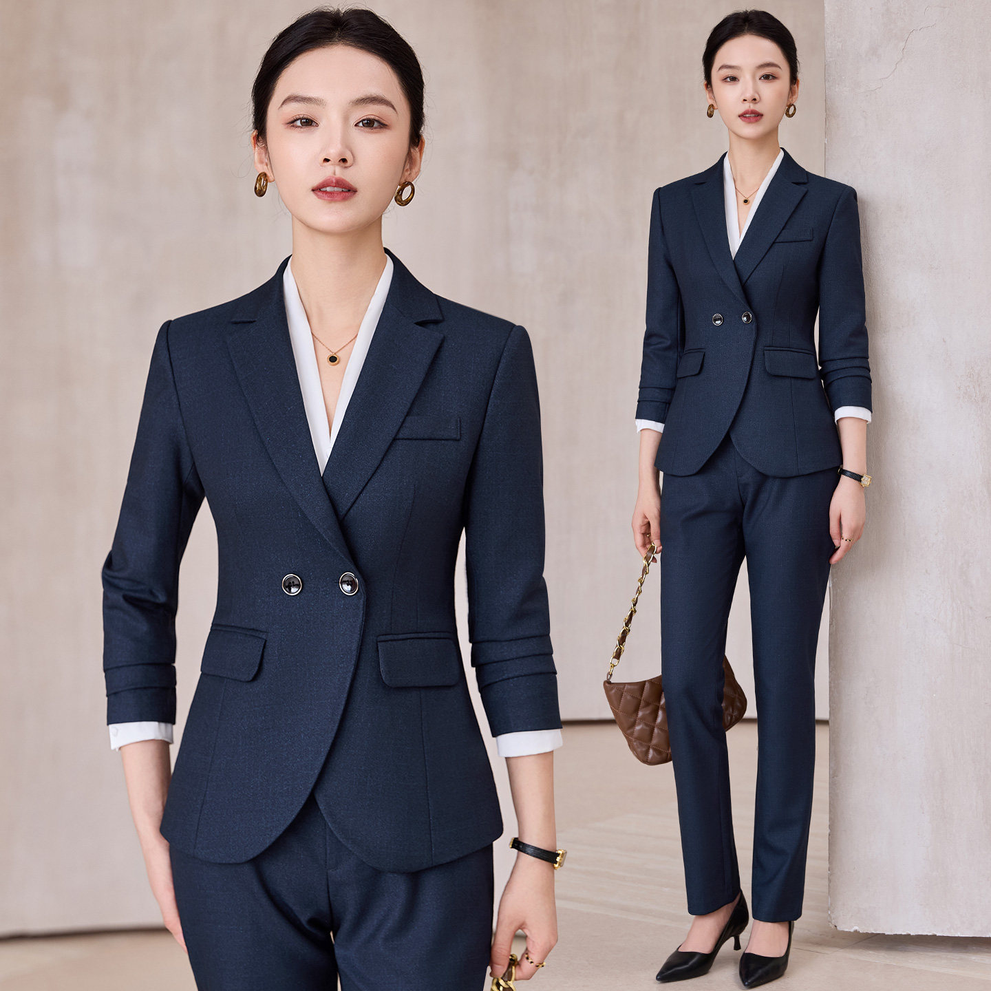 西装套装女2025秋季新款职业装酒店前台接待美容院经理小西服正装