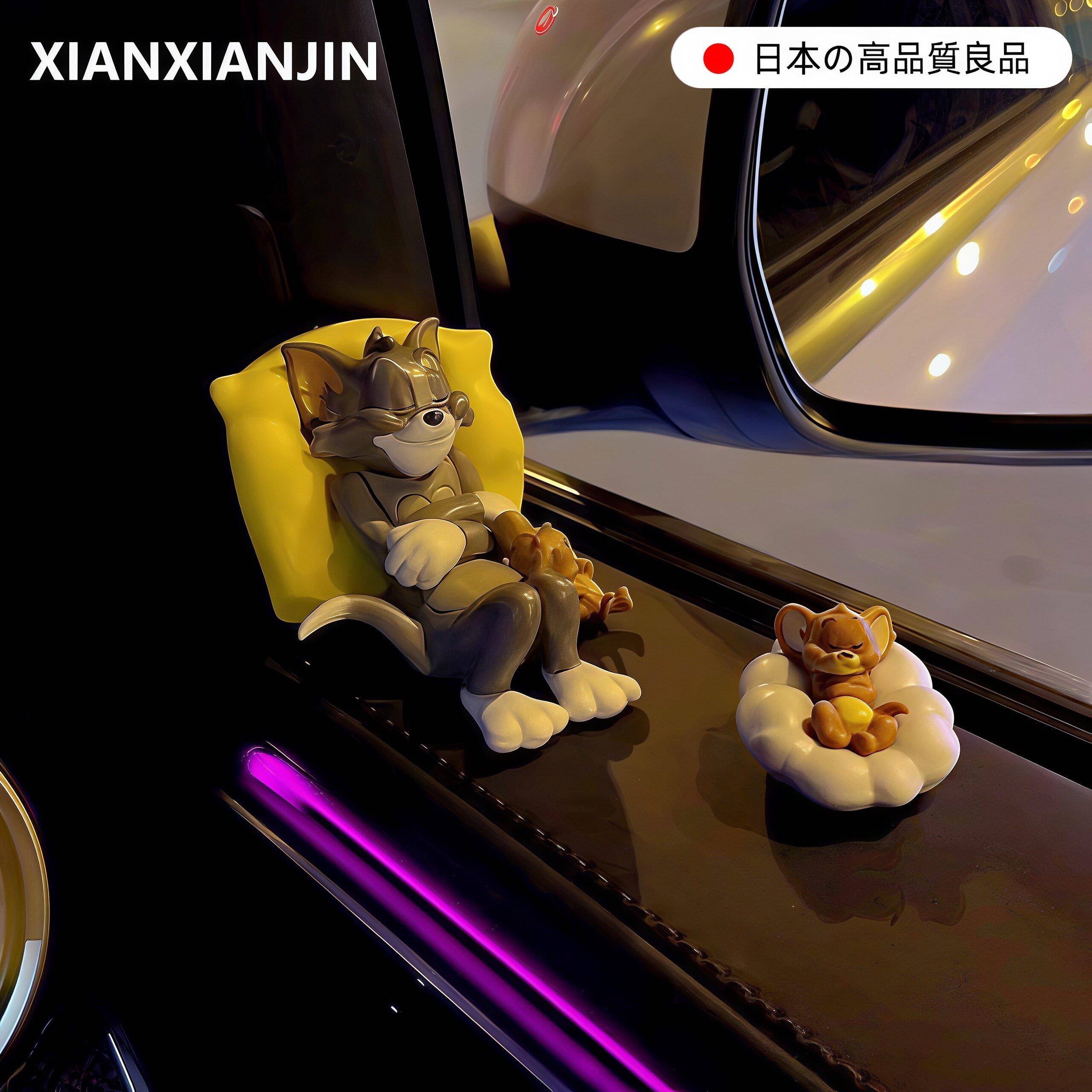日本车内装饰品摆件挂件猫和老鼠汽车装饰女时尚卡通可爱睡梦猫和