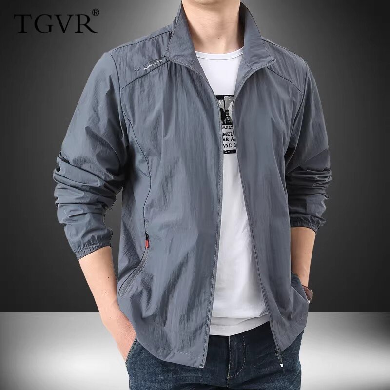 超薄款冰丝防晒衣男夏季2026新款男装外套透气防晒服立领无帽上衣