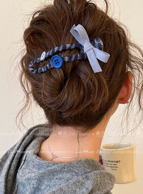 韩系蝴蝶结发夹女后脑勺盘发一字抓夹高级感大号鸭嘴夹子2025新款