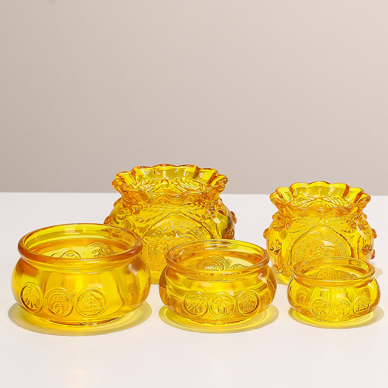 人造水晶聚宝盆摆件琉璃招财聚财摆设客厅玄关装饰品开业乔迁礼品