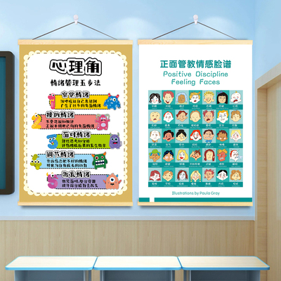 班级心理角装饰挂画小学校园心理健康文化墙布置墙贴海报教室挂图