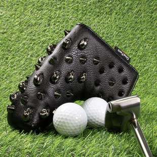 球杆套 高尔夫杆套杆头套GOLF球杆保护套PU帽套铆钉推杆磁铁款
