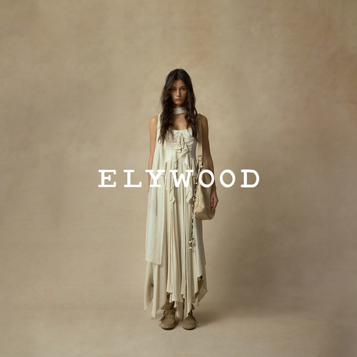 Elywood抽皱荷叶边连衣裙