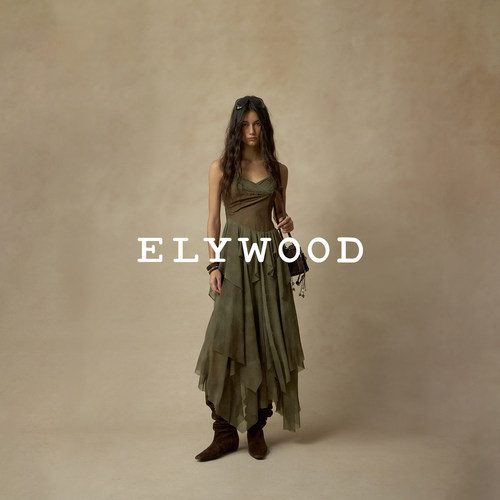 Elywood不规则晕染尖角吊带裙