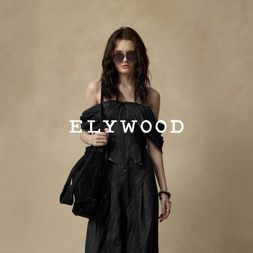 【喻言同款】Elywood褶皱分割棉麻上衣女不规则一字漏肩抹胸上衣