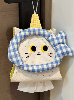 卡通小猫抽纸袋壁挂式纸巾盒
