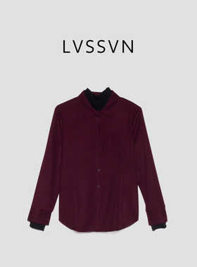 LVSSVN/露裳 2025AW暖冬法式叠穿假两件女士衬衫 X-30644