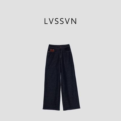 LVSSVN/露裳2025AW 松弛原牛深蓝软洗丹宁女士牛仔裤 K-30835