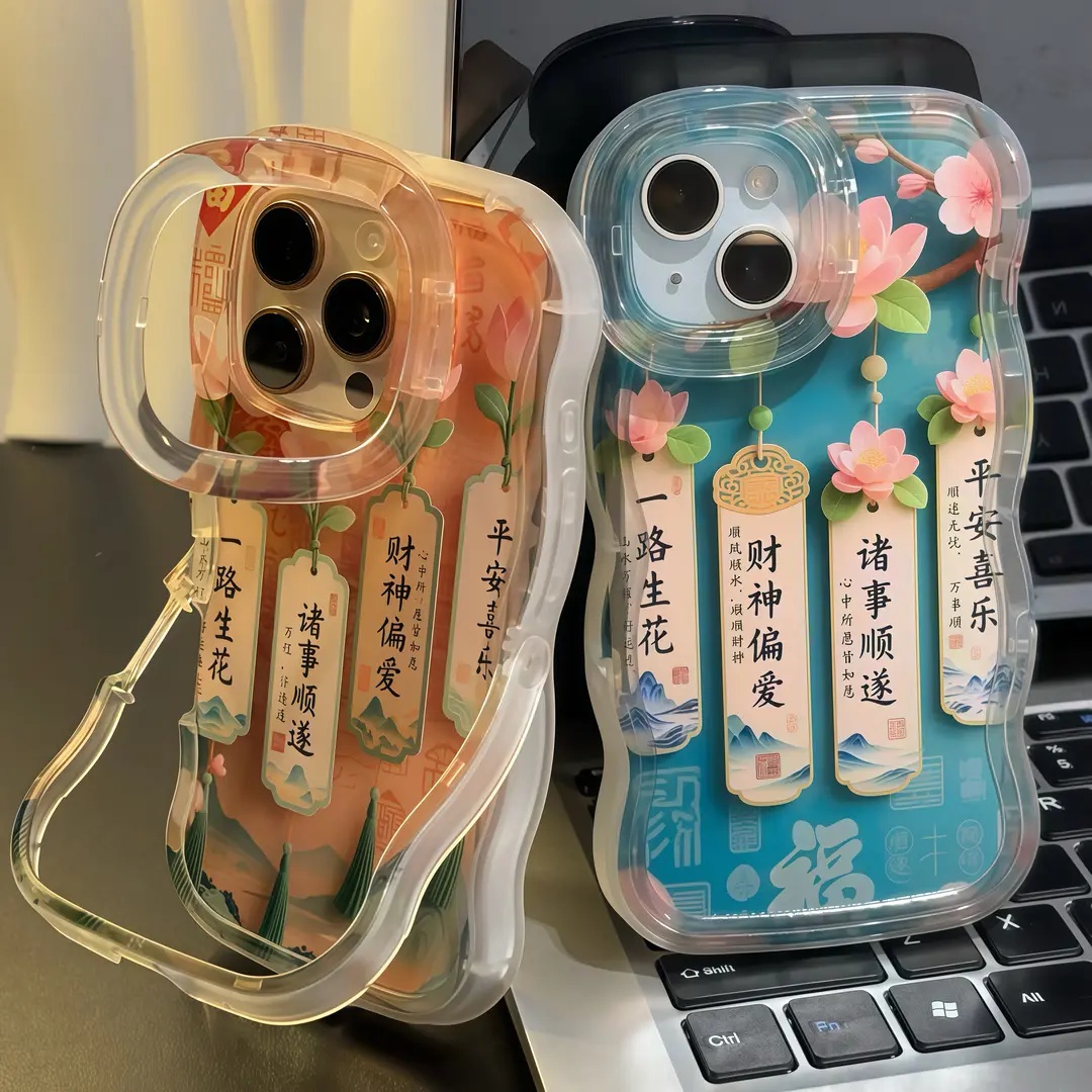 一路生花双支架适用oppoReno14pro防摔手机壳Reno13/12春夏清新findx8高级FindX3新款女reno14硅胶保护套