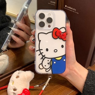 x8可爱k12日韩女a6 蓝色蝴蝶结凯蒂适用oppoReno15pro手机壳新款 12双层findx9 a5全包ace6软保护套 Reno14