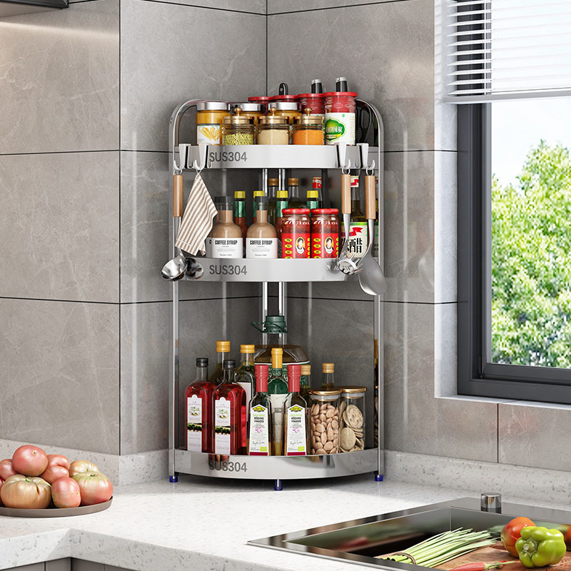 304不锈钢厨房置物架调味品三角架调料架台面墙角刀架筷子收纳架,厨房/烹饪用具,抹布架/厨房清洁收纳架,淘宝优惠券,粉丝福利购,淘宝优惠卷
