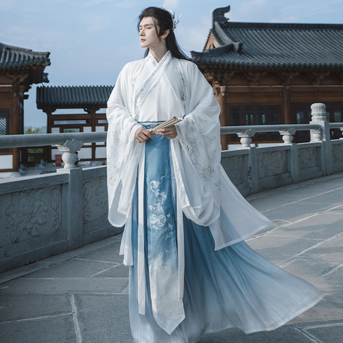 渐变色汉服男书禹双色男女同款