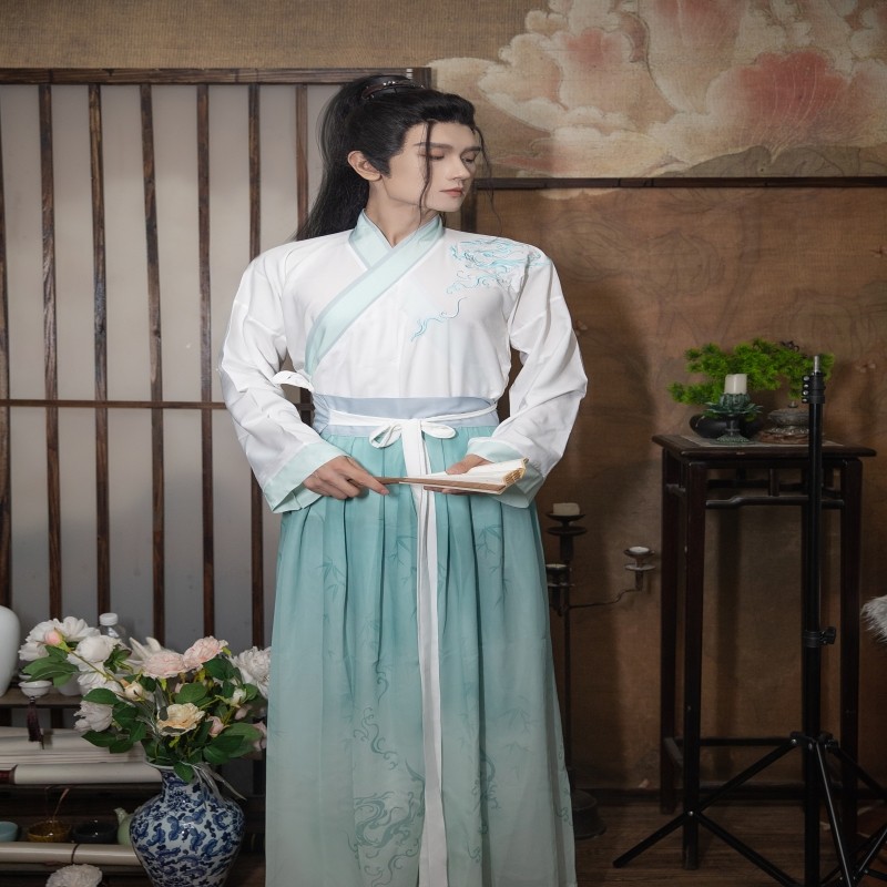 原创正版汉服魏晋风古装飘逸晋制情侣齐腰仙气襦裙学生套装中国风,男装,汉服,淘宝优惠券,粉丝福利购,淘宝优惠卷