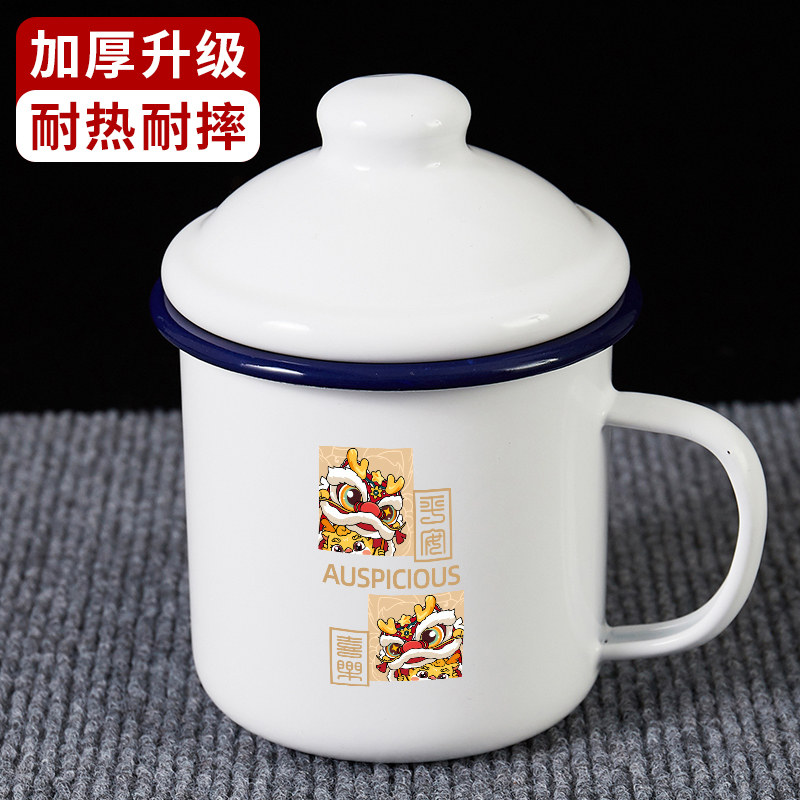 舞狮龙头搪瓷复古中式