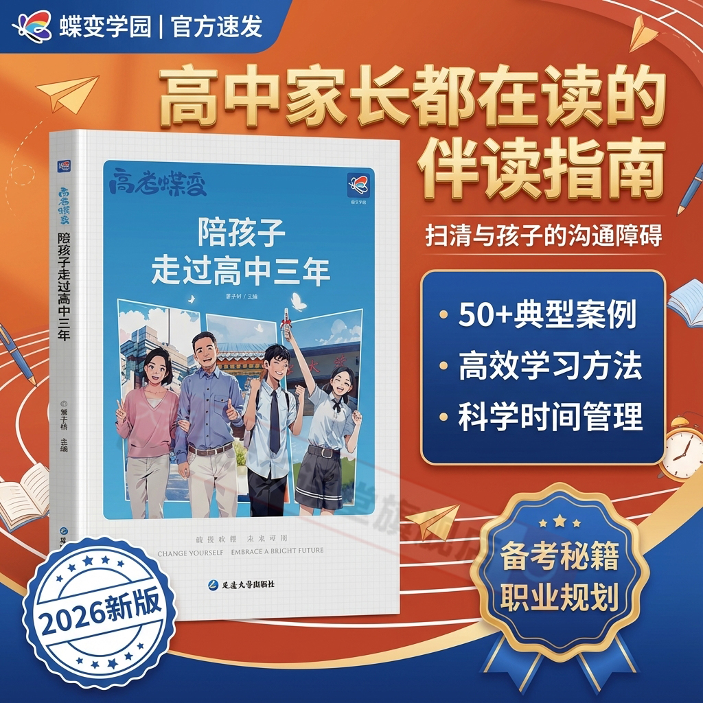 陪孩子走过高中三年2026新版蝶变学园高考家长陪伴孩子的逆袭旅程高中高效学习方法破茧成蝶系列学霸养成记文理科通用加油鸡汤语录