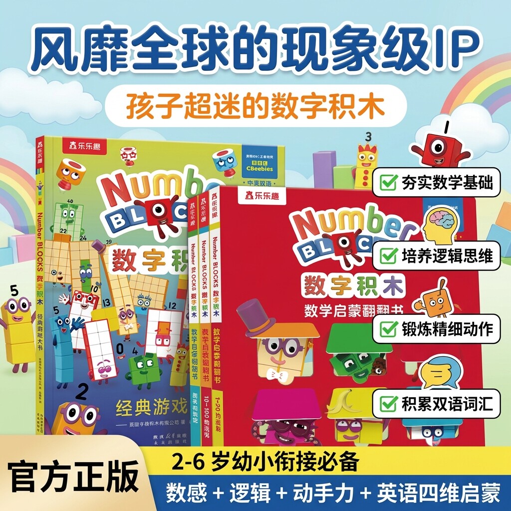 乐乐趣数字积木经典游戏翻翻书图片