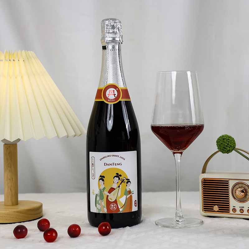 丹凤酒庄无醇葡萄酒0度气泡葡萄汁酒果汁饮料纯葡萄酿造起泡派对