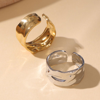 不掉色钛钢戒指女活口指环可调节对戒2024潮小众设计感ins冷淡风