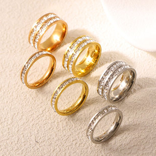 满天星戒指女小众设计情侣对戒满钻钛钢戒指女ins潮冷淡风食指环