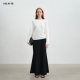 秋冬加厚高弹力气质羊毛黑色针织鱼尾裙 SILAVIE 明星同款