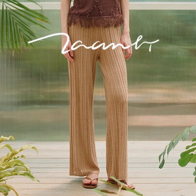 Zaanli暂离 汉麻天丝肌理针织长裤