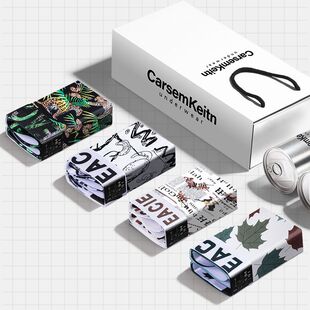 男士内裤男款爆款冰丝印花平角短裤大码运动透气ckρΙ四角裤礼盒