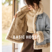 百家好甜美减龄毛毛外套女2025冬新款 Basic House 两面穿加厚外套