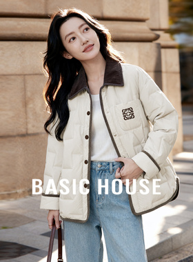 【白鹅绒】Basic House/百家好设计感轻薄羽绒服女外套25冬季新款
