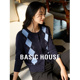 House 百家好菱格撞色针织开衫 女春季 Basic 新款 保暖百搭宽松上衣
