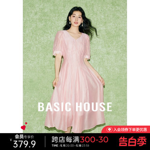 甜美长裙新款 Basic 百家好莱赛尔夏季 连衣裙 House 设计感休闲短袖