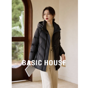 加厚羽绒服女抗寒保暖外套 百家好立领连简约风中长款 Basic House