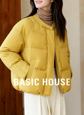 Basic House/百家好姜黄色时尚宽松面包服女冬季新款宽松休闲外套