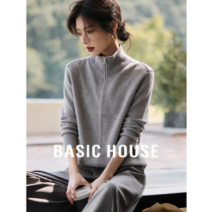 新款 Basic 2026春季 百家好半高领拉链针织衫 基础百搭上衣女 House
