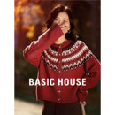 女士慵懒风提花针织开衫 新款 红色毛衣 冬季 百家好费尔岛新年羊毛衫