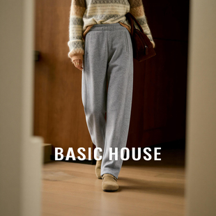 百家好加绒加厚弯刀卫裤女冬季2025新款高腰宽松保暖直筒休闲长裤