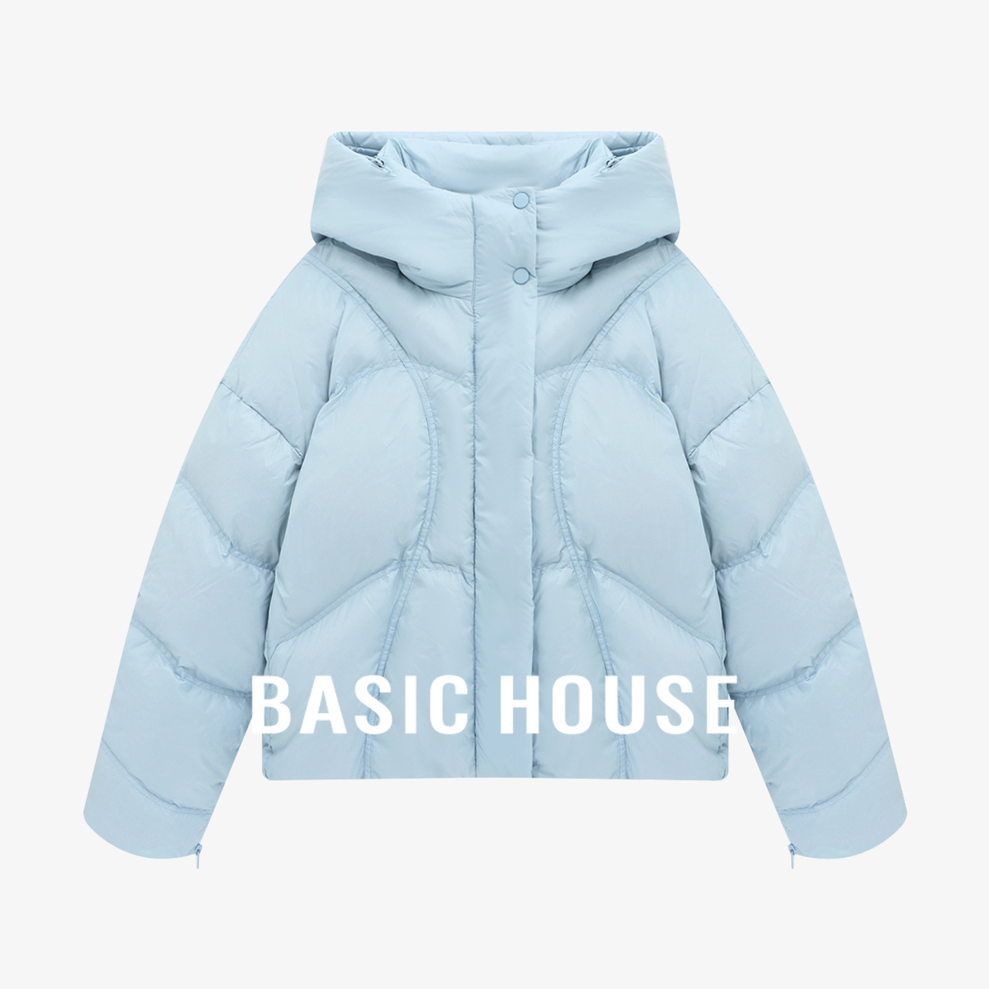 Basic House/百家好羽绒服女2025冬新款短款百搭鸭绒加厚保暖外套