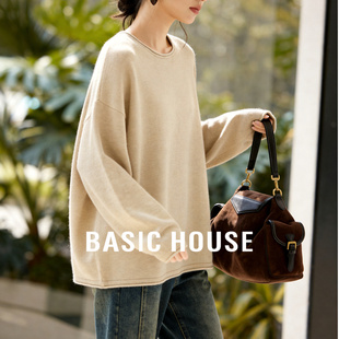 House 舒适温柔显瘦针织衫 百家好宽松套头长袖 新款 女 春季 Basic