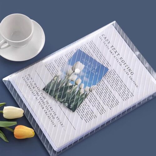 A4加厚防水文件袋斜纹透明按扣袋资料袋办公文件试卷档案袋文件夹